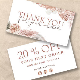 Boho Rose danken Discount Card