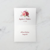 Boho Rose Feathers Lights Wedding Danke (Innenseite)