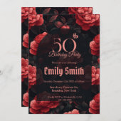 Boho Rose Floral Women Birthday Einladung (Vorne/Hinten)