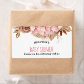 Boho Rose Florals | Babydusche Dankeschön-Etikett (Insitu)