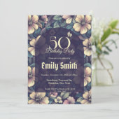 Boho Rose Flower First Birthday Gift Einladung (Stehend Vorderseite)