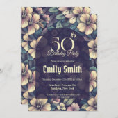 Boho Rose Flower First Birthday Gift Einladung (Vorne/Hinten)