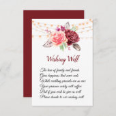 Boho Rose fühlen Lichter Hochzeit wünschen sich gu Begleitkarte (Vorne/Hinten)