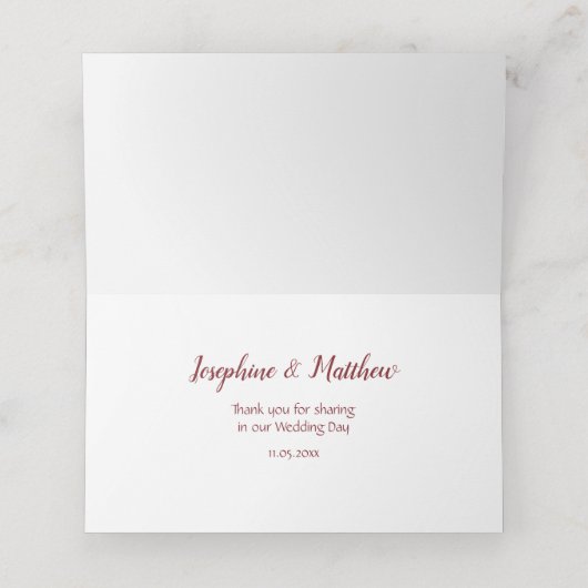 Boho Rose fühlen Lights Wedding Platzkarte (Innenseite Aufgefaltet)