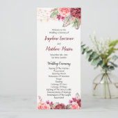 Boho Rose fühlen Lights Wedding Programm (Stehend Vorderseite)