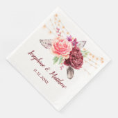 Boho Rose fühlen Lights Wedding Serviette (Ecke)
