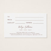 Boho Rose Geschenkkarte (Rückseite)