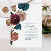 Boho Rose Gold, Aquamarin, Burgund Wedding Folieneinladung