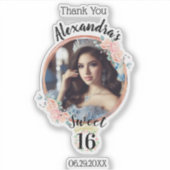 Boho Rose Gold Custom Foto Sweetsechteen Vielen Da Aufkleber (Vorderseite)