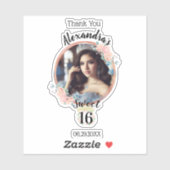 Boho Rose Gold Custom Foto Sweetsechteen Vielen Da Aufkleber (Blatt)