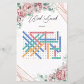 Boho Rose gold eucalyptus grün Word-Suche (Rückseite)