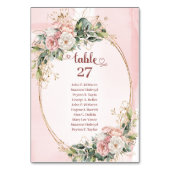 Boho Rose Gold Flowers Eucalyptus Table Number Tischnummer (Rückseite)