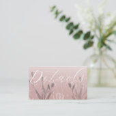 Boho Rose Gold Foliage Hochzeitdetails Begleitkarte (Stehend Vorderseite)