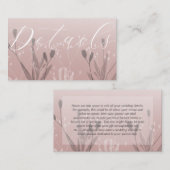 Boho Rose Gold Foliage Hochzeitdetails Begleitkarte