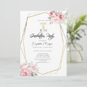 Boho Rose Gold Frame RN Kuriergruppe Einladung (Stehend Vorderseite)