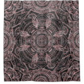 Boho Rose Gold Gray Mandala Elegantes Design Duschvorhang (Vorderseite)