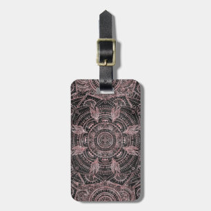 Boho Rose Gold Gray Mandala Elegantes Design Gepäckanhänger