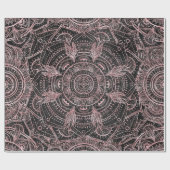 Boho Rose Gold Gray Mandala Elegantes Design Geschenkpapier (Flach)