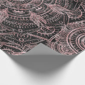 Boho Rose Gold Gray Mandala Elegantes Design Geschenkpapier (Ecke)