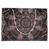 Boho Rose Gold Gray Mandala Elegantes Design Große Geschenktüte (Rückseite)