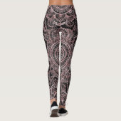 Boho Rose Gold Gray Mandala Elegantes Design Leggings (Rückseite)