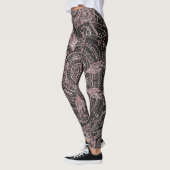 Boho Rose Gold Gray Mandala Elegantes Design Leggings (Links)