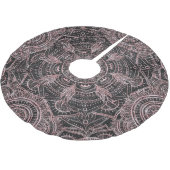 Boho Rose Gold Gray Mandala Elegantes Design Polyester Weihnachtsbaumdecke (Schrägansicht)