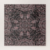 Boho Rose Gold Gray Mandala Elegantes Design Puzzle (Vertikal)