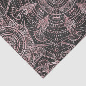 Boho Rose Gold Gray Mandala Elegantes Design Seidenpapier (Ausschnitt)