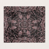 Boho Rose Gold Gray Mandala Elegantes Design Visitenkarten (Außenseite Aufgefaltet)
