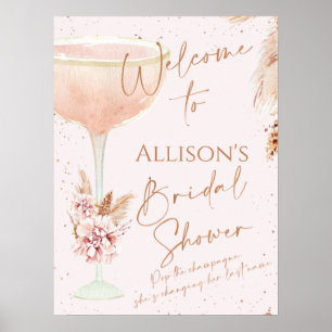 Boho Rose Gold Hochzeitsdusche Willkommen  Poster