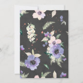 Boho Rose Gold & Lavender Brautparty Einladung (Rückseite)