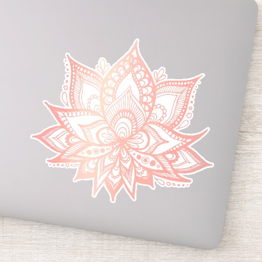 Boho Rose Gold Lotus Blume Aufkleber (Detail)