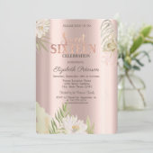Boho Rose Gold Sweet 16 Einladung (Stehend Vorderseite)