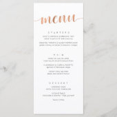 Boho Rose Gold Wedding Menu Menükarte (Vorderseite)