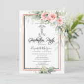 Boho Rose Nurse Graduation Party Einladung (Stehend Vorderseite)