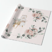 Boho Rose Oh Baby Brown und Pink Bassinet Geschenkpapier (Ungerollt)