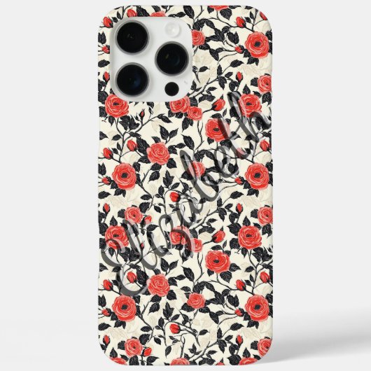 Boho Rose Personalizable Name iPhone Case für Tee (Rückseite)