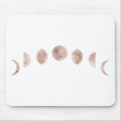 Boho Rose Pink Moon Phases Moderne Minimal Mousepad (Vorne)