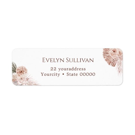 Boho-Rose-Rücksendeadresse (Vorne)