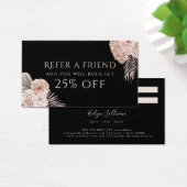 Boho Rose Schwarze Referenzkarte (Schreibtisch)