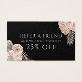 Boho Rose Schwarze Referenzkarte (Vorderseite)