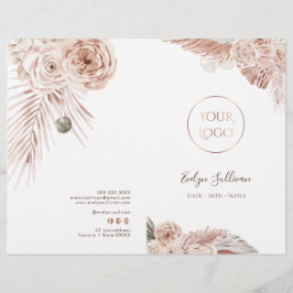 Boho Rose Service-Menü-Broschüre