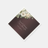 Boho Rose und Elegant Burgundy Wedding Serviette (Ecke)