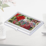 Boho Rose Visitenkarten Dose<br><div class="desc">Visitenkarten-Halter. Welt der Rose Muster. Originelle Kunst und Design. Schmetterling steigt.</div>