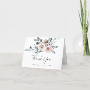 Boho Rose Wedding Danke-Card Dankeskarte