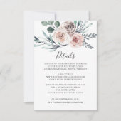 Boho Rose Wedding Details Card Einladung (Vorderseite)