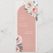 Boho Rose Wedding Program Programm (Vorderseite)