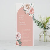 Boho Rose Wedding Program Programm (Stehend Vorderseite)