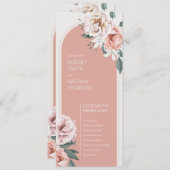 Boho Rose Wedding Program Programm (Vorne/Hinten)